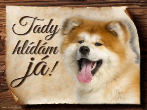 Cedulka Akita Inu - Tady hlídám já/CP001