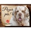 Cedulka Clumber španěl - Pozor pes zákaz/CP305