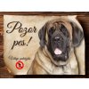 Cedulka Anglický mastif - Pozor pes zákaz/CP597