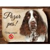 Cedulka Anglický špringršpaněl - Pozor pes zákaz/CP591
