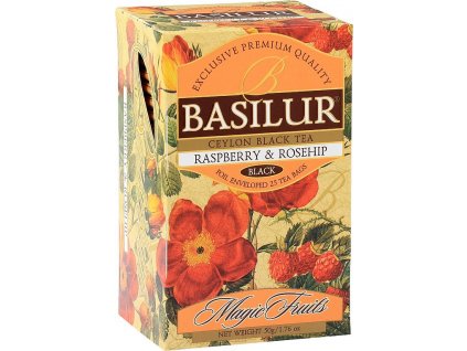 Basilur Magic Fruits Raspberry & Rosehip, černý čaj, šípek a malina