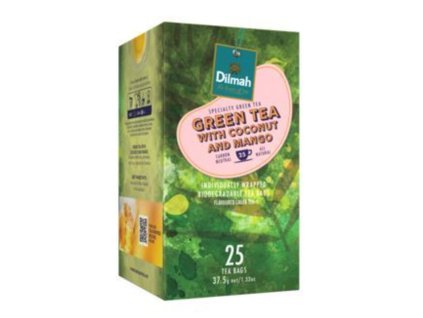 Dilmah Yum Green Tea with Coconut and Mango, zelený čaj, kokos a mango