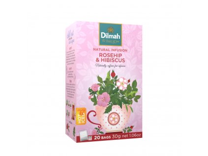Dilmah Gourmet Rosehip & Hibiscus, čaj bylinný šípek a ibišek