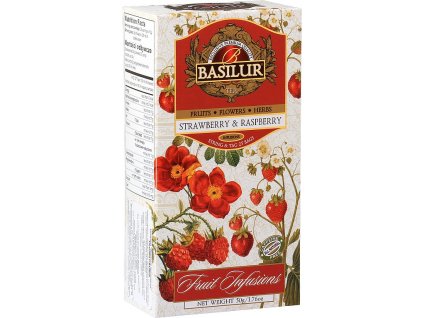 Basilur Fruit Infusions Strawberry & Raspberry, jahoda, malina