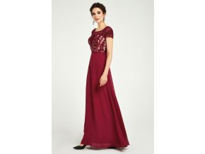 Dlouhé červené společenské šaty č. 180069