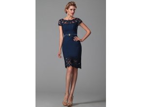 Krátké tmavě modré koktejlové šaty č. 180070