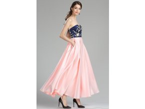 Společenské midi šaty růžové č. 190065