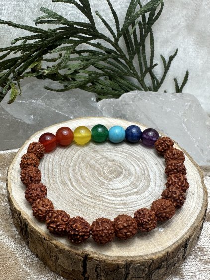 Čakrový náramek rudraksha