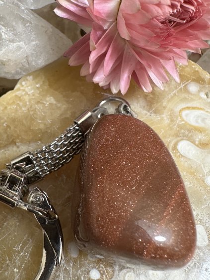 Klíčenka - sluneční avanturín (syntetický)