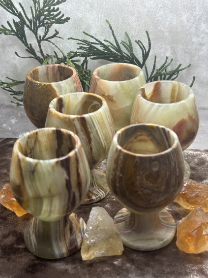 Pohárky Onyx aragonit