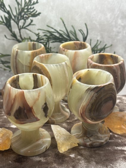 Pohárky onyx aragonit