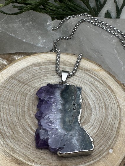 Ametyst řez přívěsek