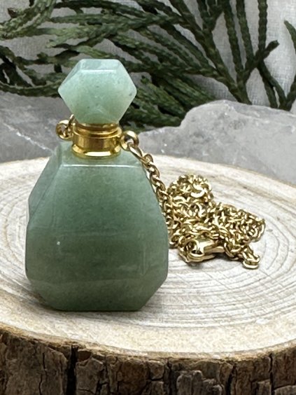 Lahvička na parfém - zelený avanturín