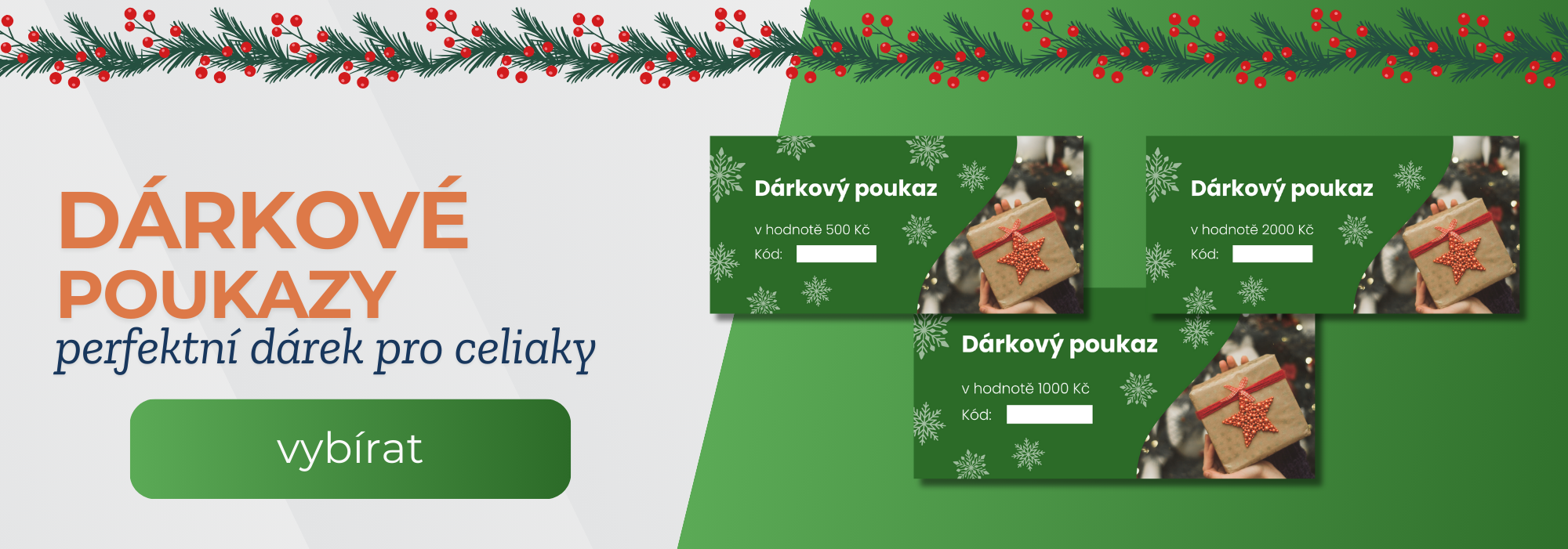 Dárkové poukazy - ideální dárek pro každého celiaka