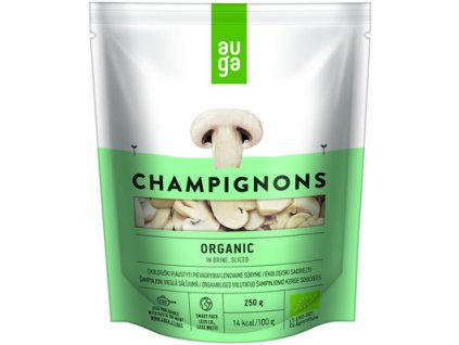 Auga Champignons Organic In Brine Sliced 250 NEW