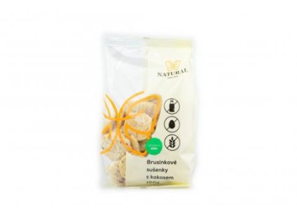 natural susenky brusinkove s kokosem bez lepku vajec a mleka 150 g