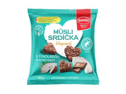 semix musli srdicka s cokoladou a kokosem 50 g