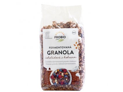 Pro-Bio műsli křupavé - granola fermentovaná čokoládová s kokosem 300 g BIO proBIO