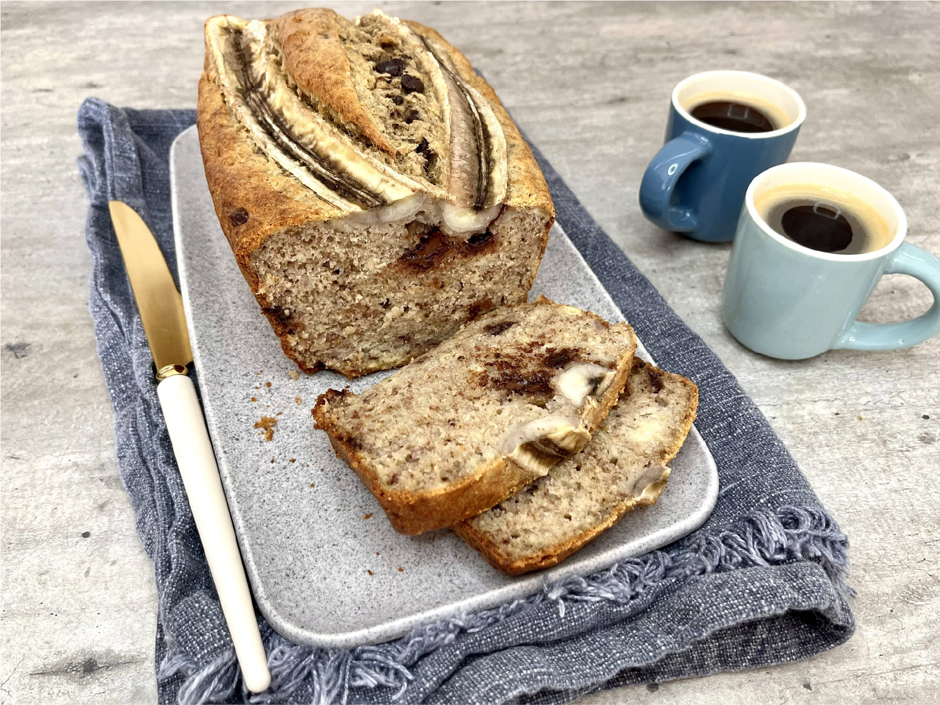 Bezlepkový banánový chlebík