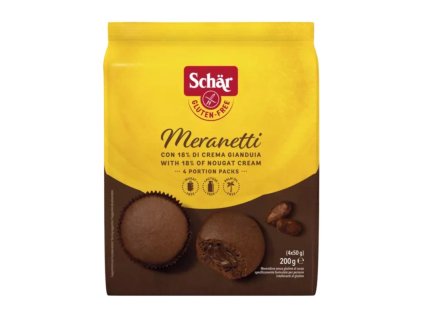 muffin meranetti cokoladove s nugatovym kremem 200g 4ks schar bez lepku novinka
