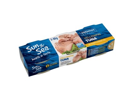 sun sea tuna zlutoploutvy ve slunecnicovem oleji 3x80 g