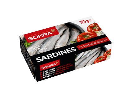 sokra sardinky v rajcatove omacce 125 g