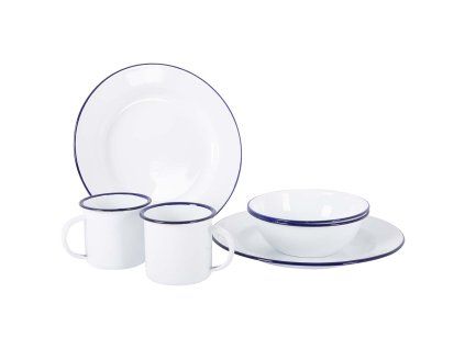 2019 sada nadobi bo camp tableware enamel 6pc white blue