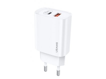 Nabíječka do sítě USAMS US CC121 T35 QC3.0+PD3.0 Fast 1C+1A Charger 20W (EU).jpg2