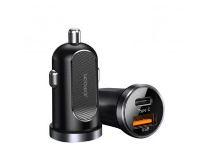 Mini Dual Port 30W Auto Nabíječka PD+QC3.0 černý
