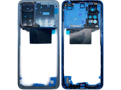 Xiaomi Redmi Note 11 Střední Rám Včetně Sklíčka Kamery Modrý