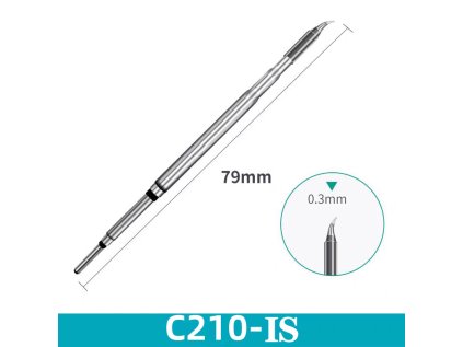 C210-IS integrovaný pájecí hrot – zahnutá mikrošpička