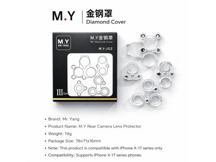 Ochranný kryt zadních kamer iPhone (X–17 Pro/Pro Max)