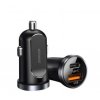 Mini Dual Port 30W Auto Nabíječka PD+QC3.0 černý