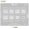 QU:9 Ocelová šablona (stencil) pro reballing Snapdragon 8 Elite/8 Gen3/8s Gen3/8 Gen2/8+ Gen1/7+ Gen2/7 Gen3 – BGA496