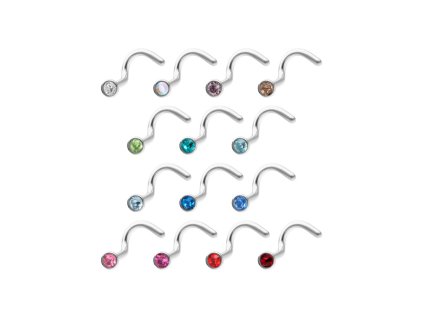 Piercing do nosu Wildcat Curved Titan Highline 0,8mm (Velikost 0,8mm - černá)