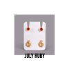 23076 3 nausnice pro piercing sada july ruby cervena studex plus 12paru zlata barva