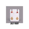 23076 3 nausnice pro piercing sada july ruby cervena studex plus 12paru zlata barva