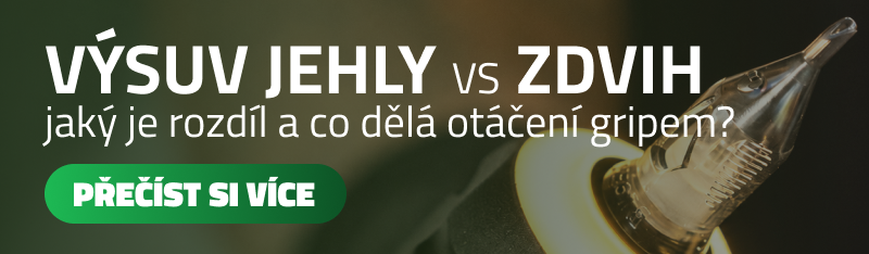 Nastavení výsuvu jehly a zdvihu tetovacího strojku