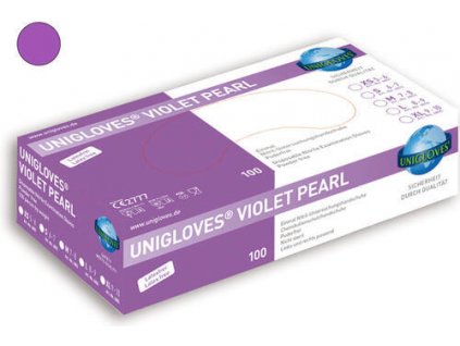 Rukavice Unigloves Nitril M Violet Pearl bez latexu a pudru, 100ks