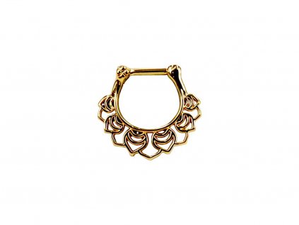 Náušnice Floral Wildcat pro septum - zlatá barva