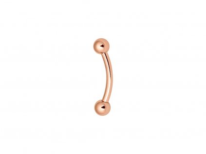 Titanový piercing ve tvaru banánku - růžově zlatá barva (Velikost 1,2 x 10 mm)