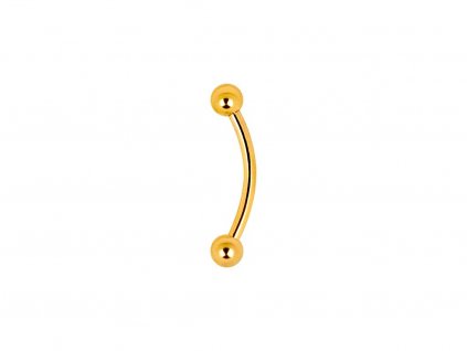 Titanový piercing ve tvaru banánku - zlatá barva
