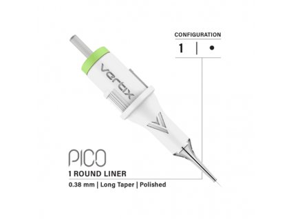 Vertix Pico Needle Cartridge 1 Round Liner 0.38mm Long Taper
