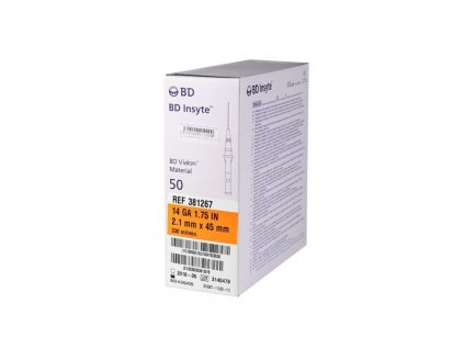 26898 piercingova jehla bd insyte 2 1mm 14g oranzova 50ks