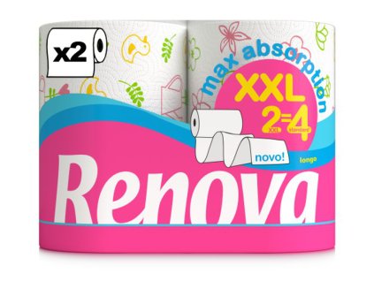 RENOVA kuchyňské utěrky 2vrstvé XXL s jarním motivem, 2 role