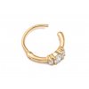 23382 1 piercing flanked crystal gold plated clicker