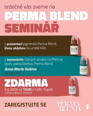 Srdečně vás zveme na bezplatný PMU seminář se spolu zakladatelkou Perma Blend Anne Marie Rubino. Akce proběhne od 10:00 u...