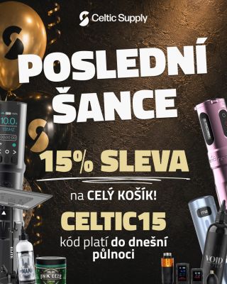 POSLEDNÍ ŠANCE 🎉 Kód CELTIC15 platí už jen dnes! Využijte poslední možnost nakoupit o 15 % levněji. Dnes 9. 9. končí naše...