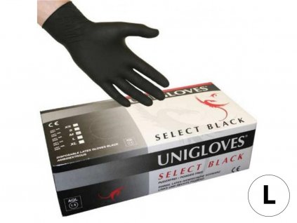 12575 286 unigloves select black m jednorazove latexove rukavice velikost m 7 8 L