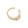 23382 1 piercing flanked crystal gold plated clicker